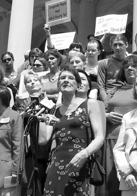 Sylvia Rivera at NYC City Hall, Spring 2001
